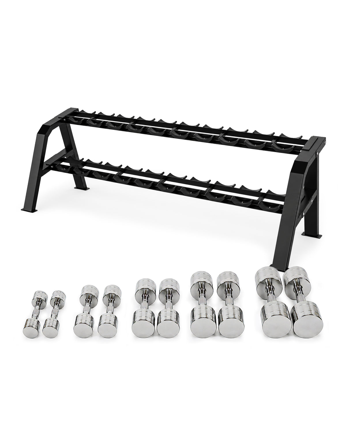 Zestaw Hantli Chromowanych 2,5 kg – 25 kg ze Stojakiem na 10 par KRAUSE FITNESS