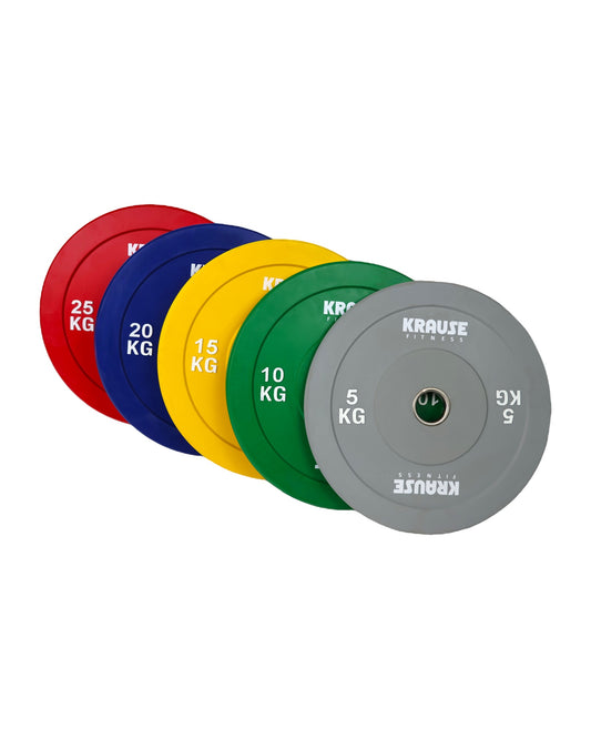 OBCIĄŻENIE BUMPER KOLOROWY SET 150 KG KRAUSE FITNESS