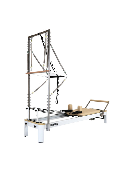 REFORMER METALOWY Z WIEŻĄ BEŻOWY KRAUSE FITNESS
